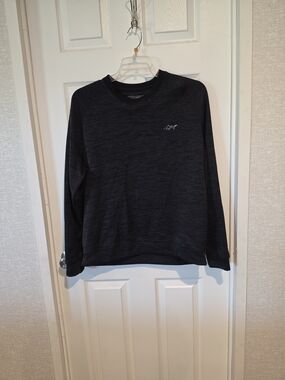 Greg Norman Collection Black Heather Crewneck Sweatshirt